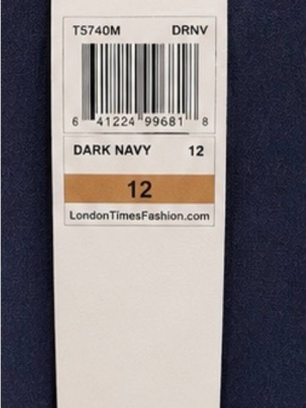 NWT London Times Navy Smocked Wide Leg Jumpsuit Size 12 Pockets - Picture 8 of 8